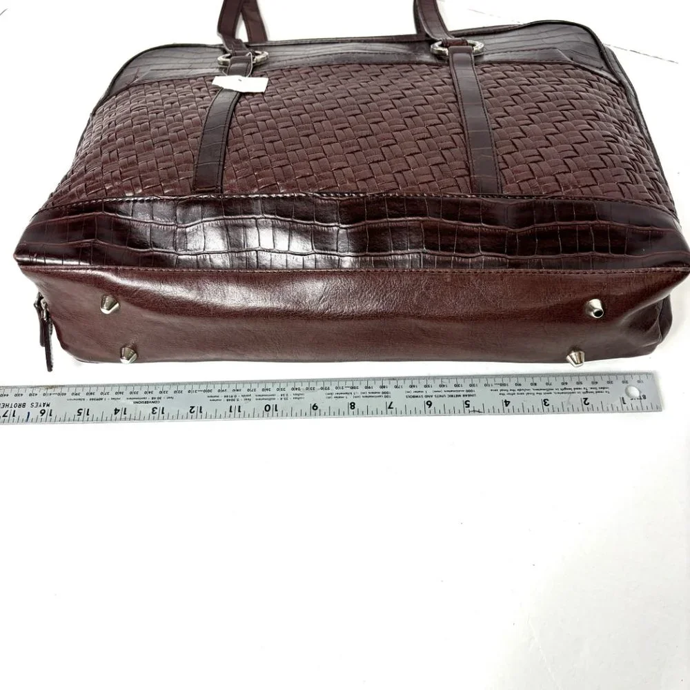 Coldwater Creek Hampton Faux Croc Laptop Computer Bag NOS NWT